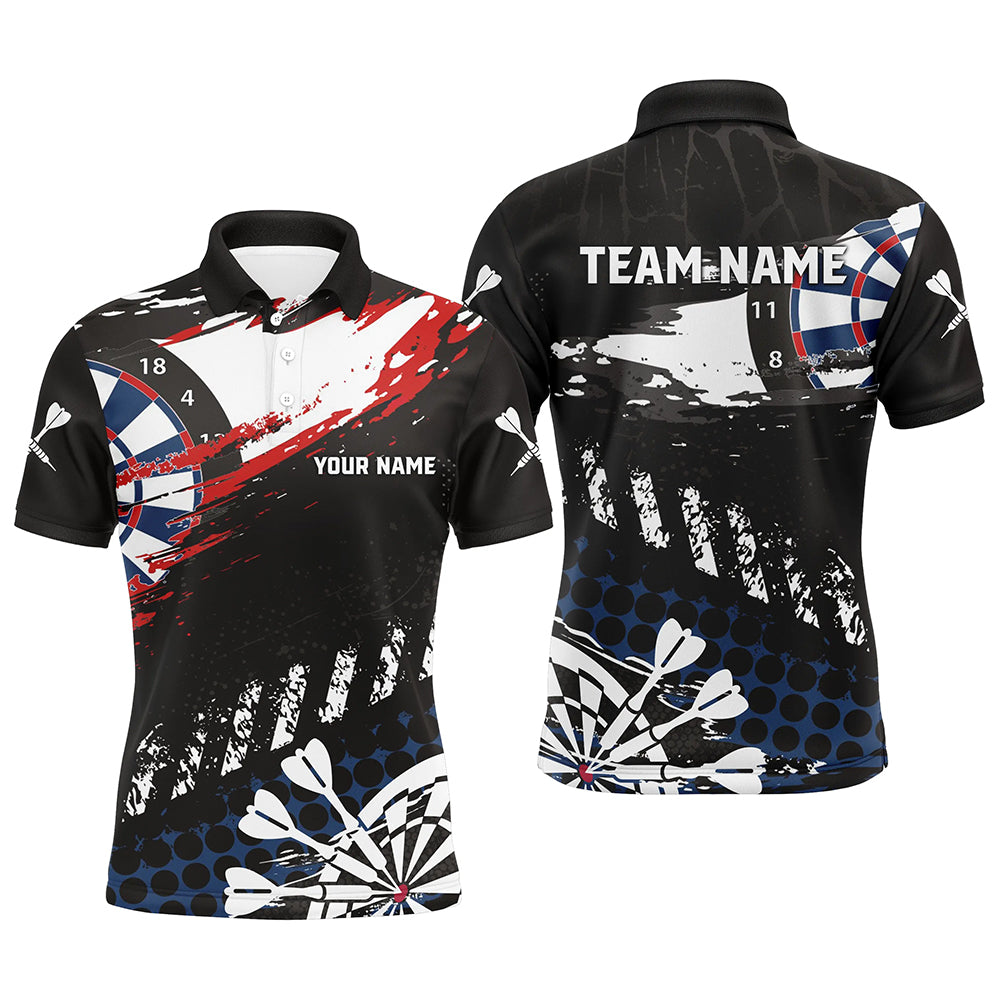 Individuelles Grunge Stil Dart Poloshirt Für Herren, Retro Dart Teamtrikot TDM1463
