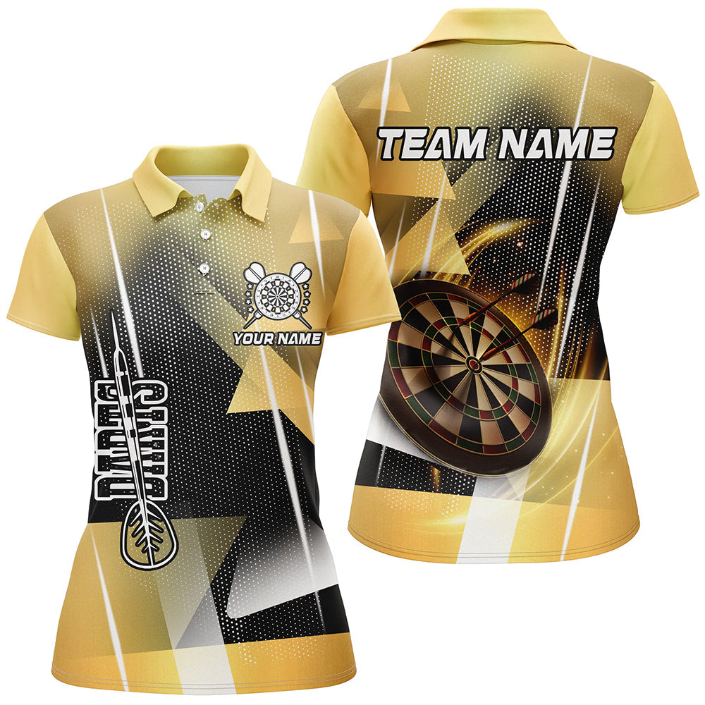 Individuelles Dart Poloshirt Für Herren, Gelbes Dart-Teamtrikot TDM2267