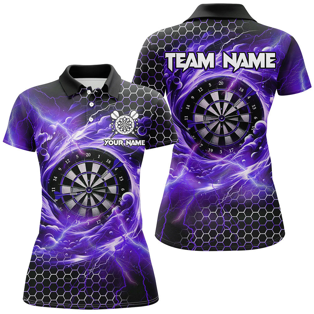 Individuelles Lustiges Dartbrett Sturm Donner Dart Poloshirt Für Herren, Lila Team-Darttrikot TDM2551