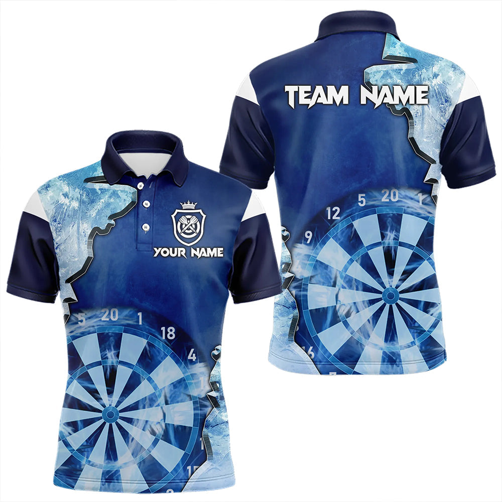 Individuelle blaue eisige Licht-Dart-Poloshirts für Herren, cooles Dart-Teamtrikot TDM3462