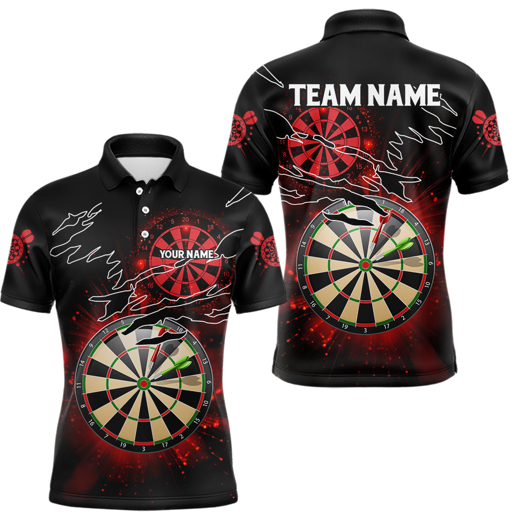 Individuelles auffälliges rot leuchtendes Licht-Dart-Poloshirt für Herren, Darttrikot Liga TDM3479