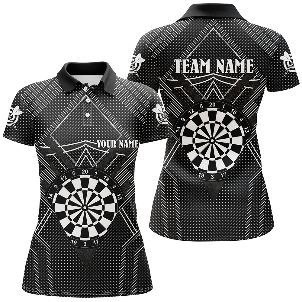 Individuelles Schwarzes Darttrikot Dart Poloshirt Für Herren, Dartbrett Dart Team Shirt TDM1503