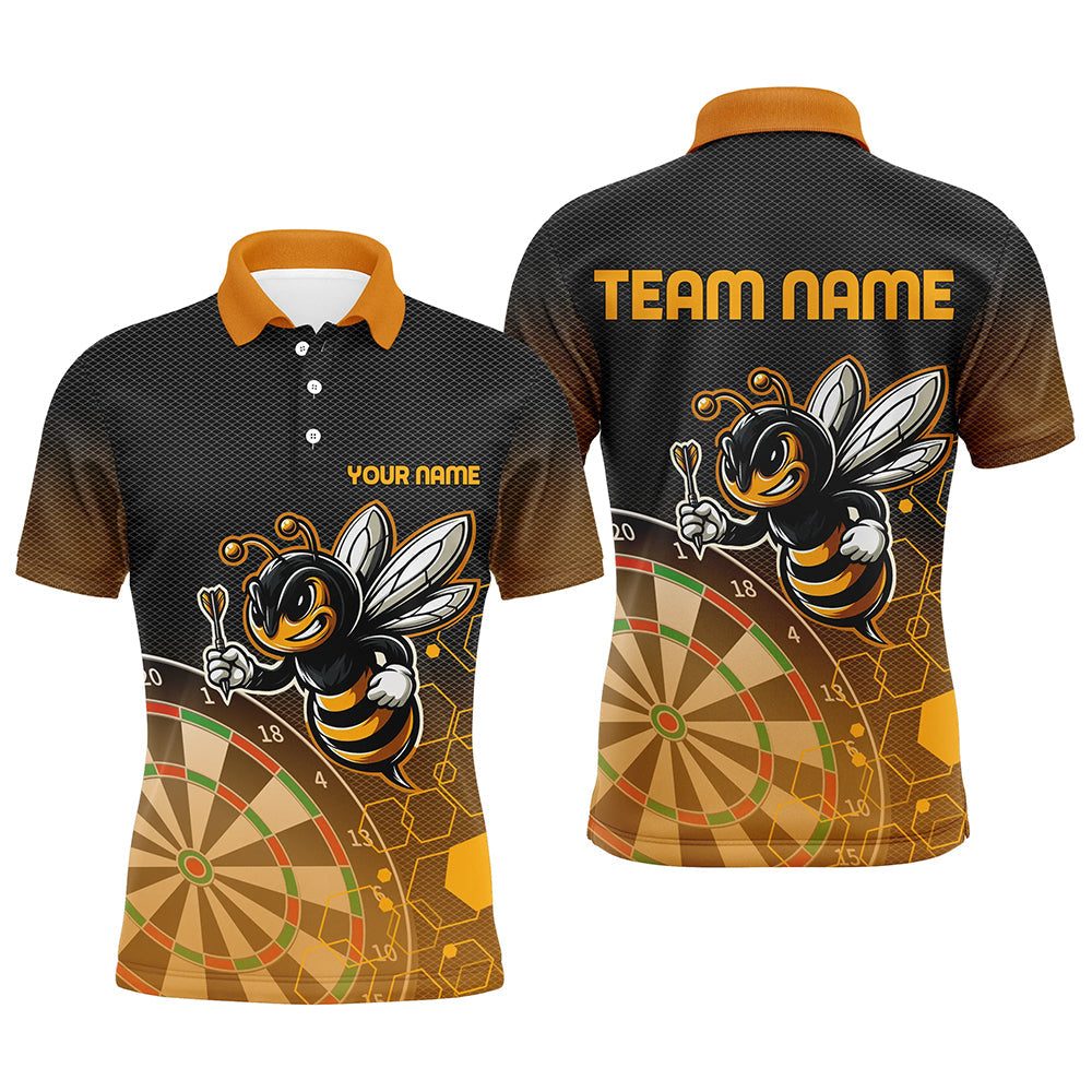 Individuelles Dartboard Lustiger Biene Dart Poloshirt für Herren, Einzigartige Dart Kleidung TDM1666