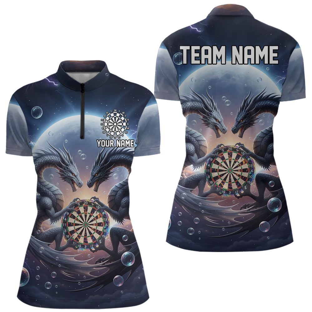 Personalisiertes Dragon Darts Shirt Für Damen – Custom Liga-Teamtrikot Polo & 1/4 Zip TDM4876