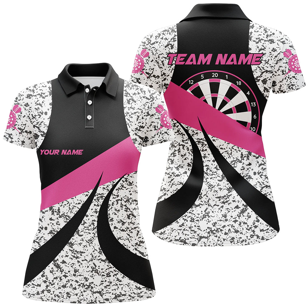 Individuelles Grunge Pink Dart Poloshirt für Herren, Einzigartiges Dart Team Trikot TDM1723