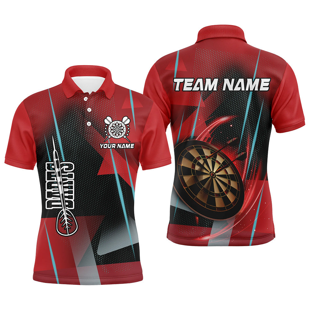 Individuelles Rotes Dart Herren Poloshirt, Darttrikot Dart Team Outfit TDM1958
