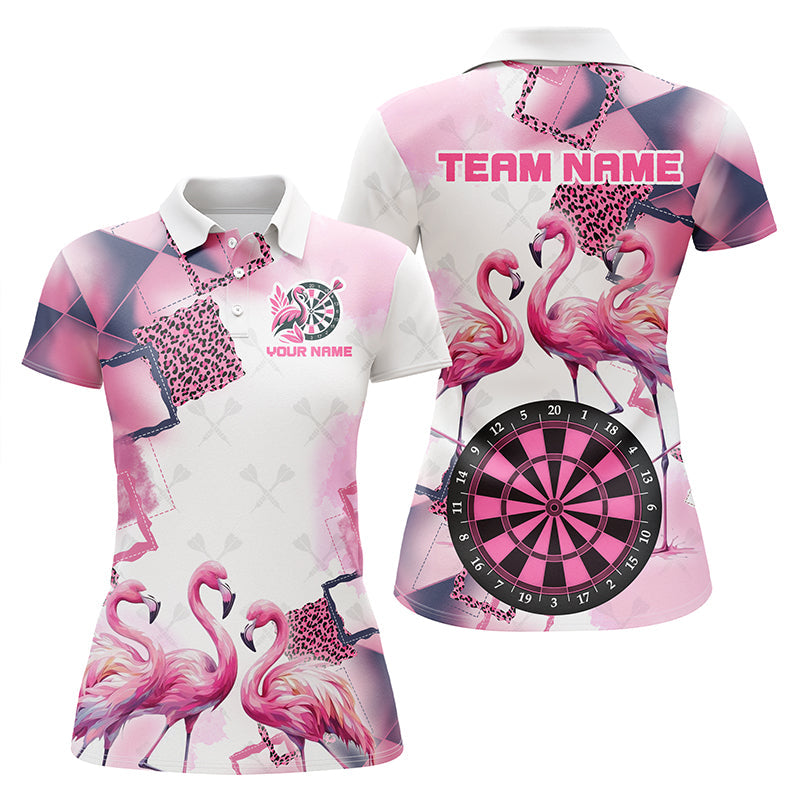 Individuelles Pinkes Argyle Flamingo Herren Poloshirt, Einzigartiges Darttrikot Geschenk Bekleidung TDM2186
