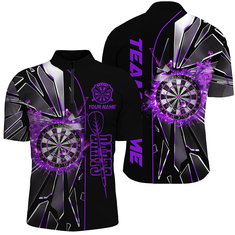 Personalisierte Lila Glasbruch 3D Darts Shirts für Herren – Beste League Darttrikots TDM1997