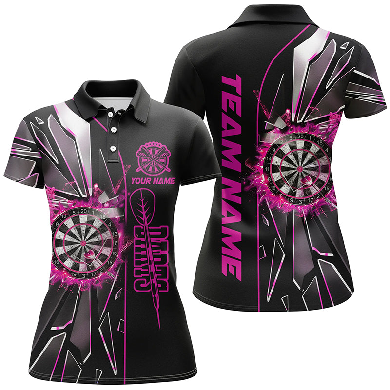 Individuelles Pinkes Break Glass Herren Poloshirt, Dart Liga Shirt Bestes Darttrikot TDM1999