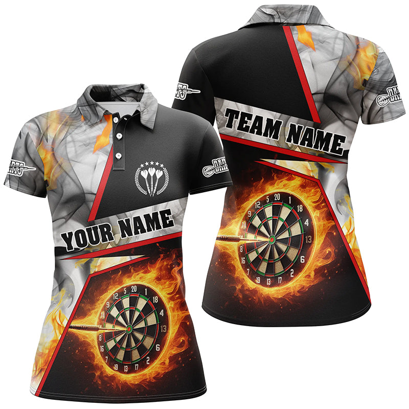 Individuelles Dart Flamme Grauer Rauch Herren Poloshirt, Dart Liga Shirts, Darttrikot TDM1257
