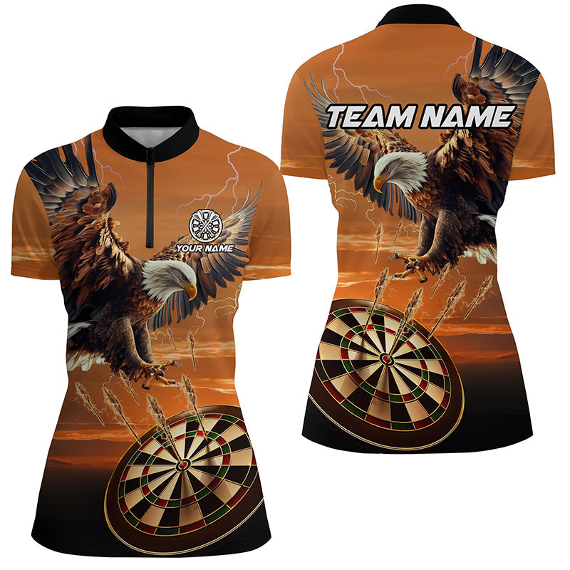 Individuelles Dartboard Adler Dart Damen Quarter Zip Shirt, Team Liga Dart Trikot TDM2270