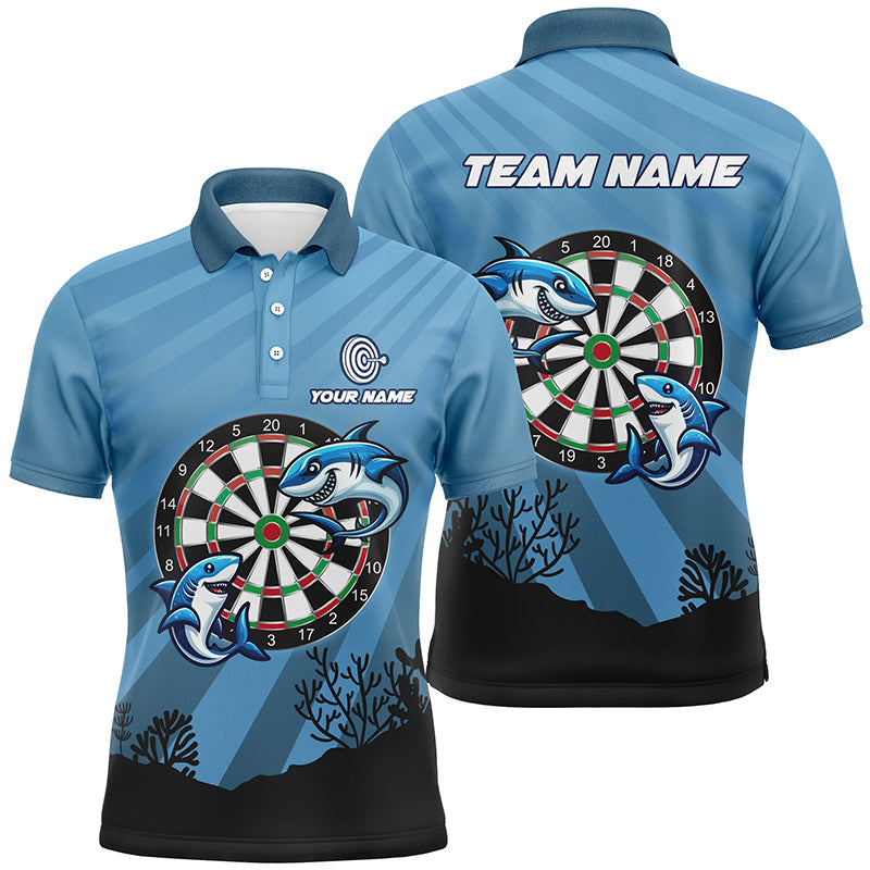Individuelles Hai Dartbrett Blau Herren Poloshirt, Lustigste Dart Shirts Geschenke TDM1284