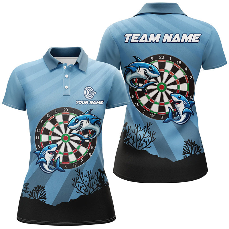Individuelles Hai Dartbrett Blau Herren Poloshirt, Lustigste Dart Shirts Geschenke TDM1284