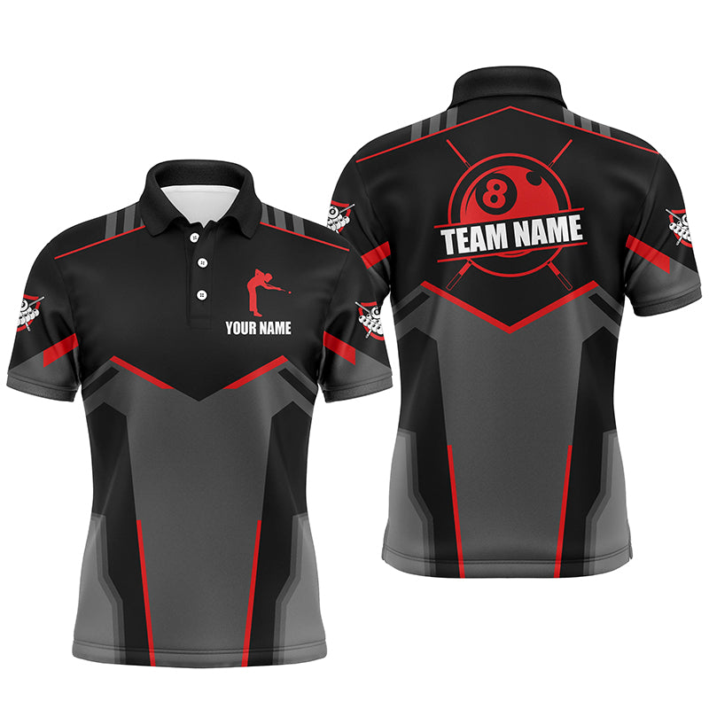Billardtrikot für Herren, individuelles Poloshirt, Team-Pooler Kurzarm |Rot TDM2323