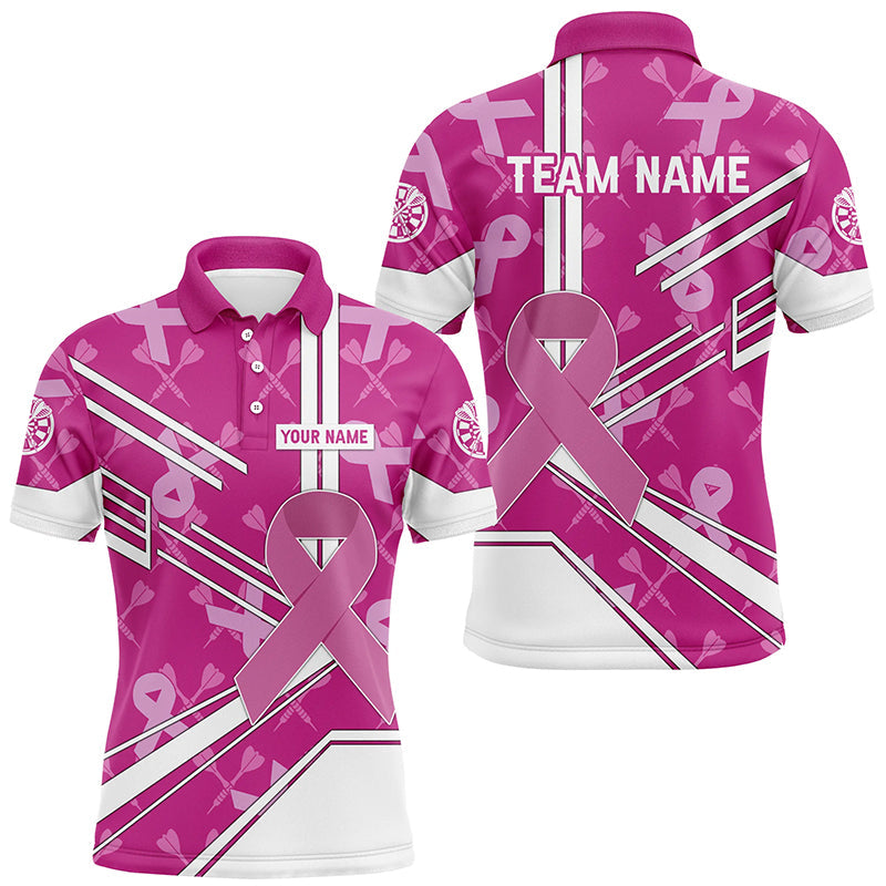 Individuelles Pink Ribbon Brustkrebs-Bewusstseins-Herren Poloshirt, Dart-Teamtrikot TDM2624