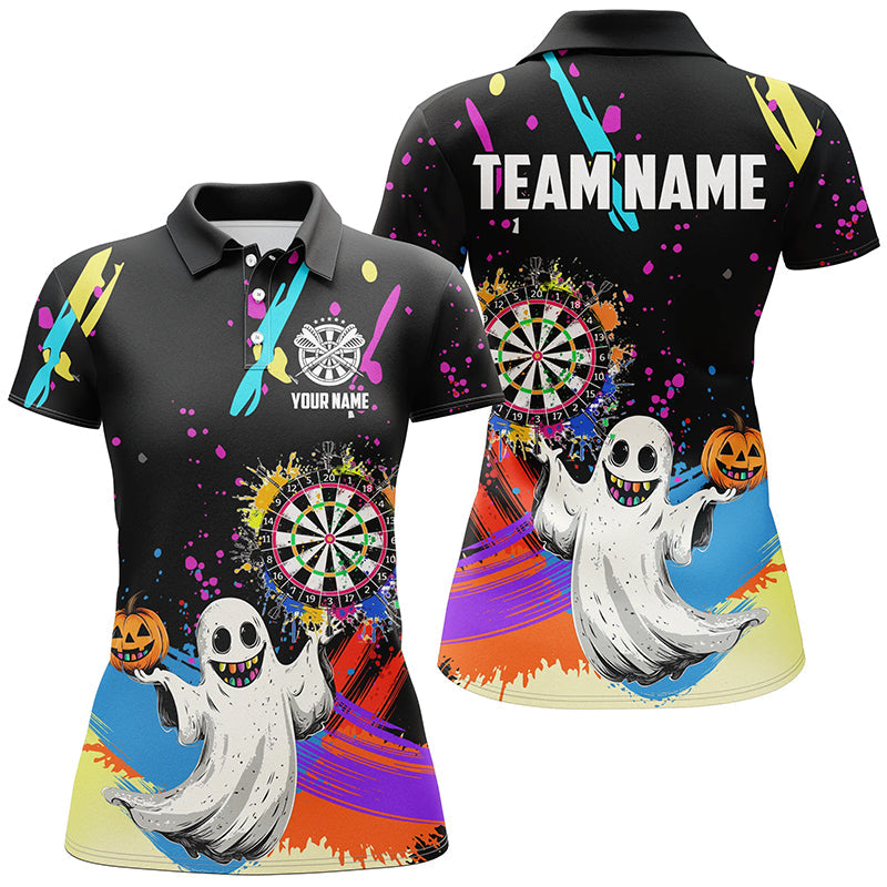 Individuelles Buntes Dartbrett Lustiger Geist Herren Poloshirt, Halloween Darts-Trikot TDM2655