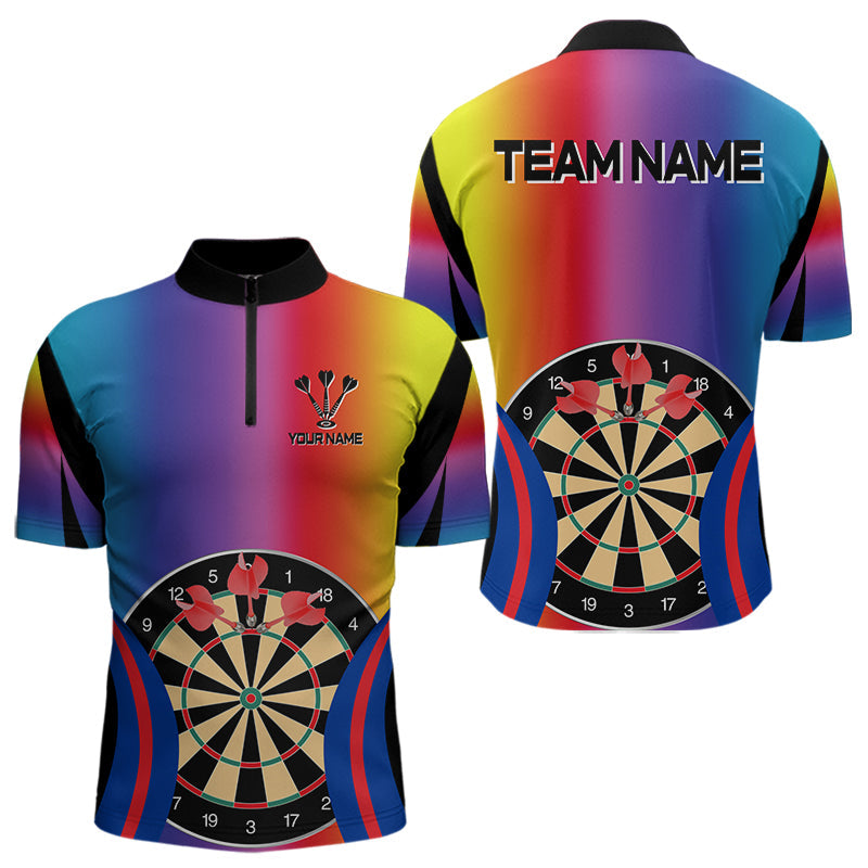 Mehrfarbige Dartboards Personalisierte Dartshirts für Herren, Darttrikots NYN0092