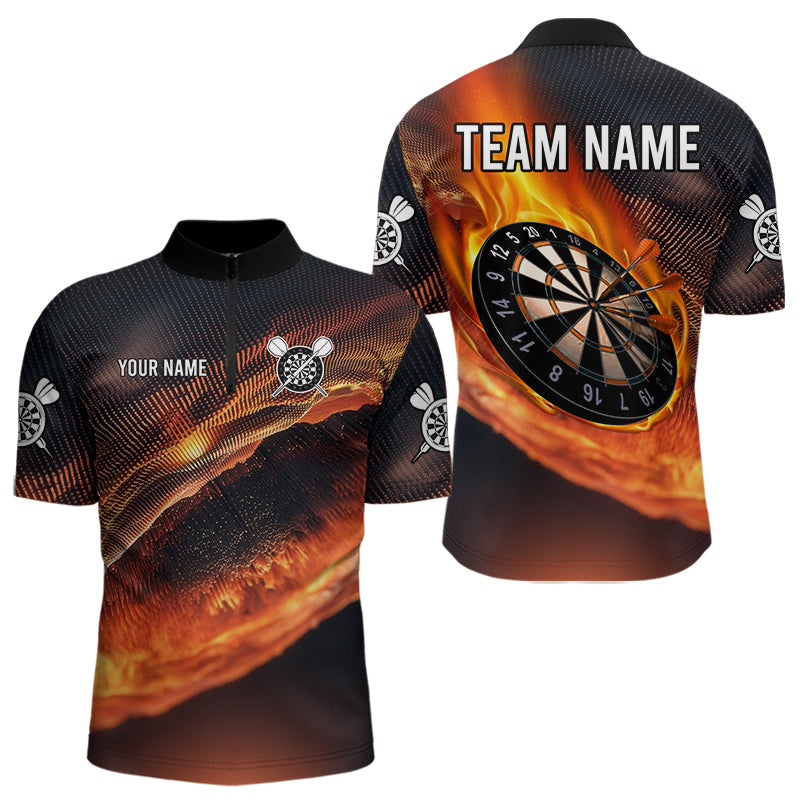Personalisierte Flammen-Dartboards 3D-Dartshirt für Herren, Teamtrikots NYN0097