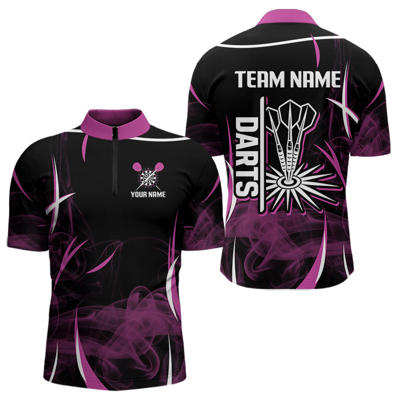 Personalisierte lila Rauch-Dartpfeile Dartshirt für Herren, Darttrikots NYN0104