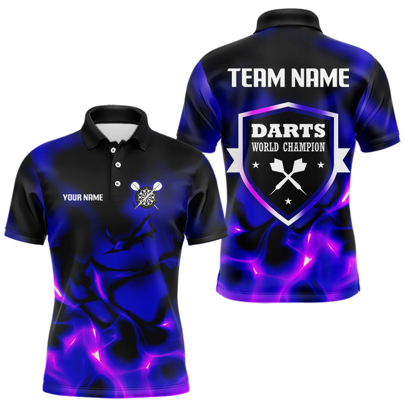 Darts-Weltmeister Blau-lila personalisiertes Dartshirt für Herren, Teamtrikots NYN0111