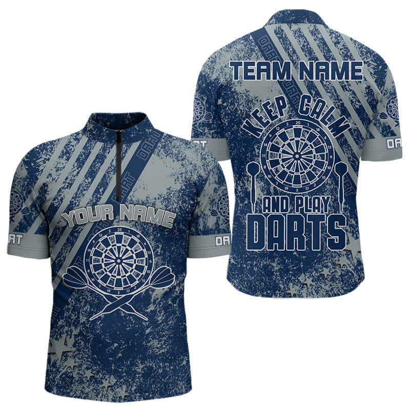 Blaue Dartboards im individuellen Grunge-Stil, Dartshirts für Herren, Teamtrikots NYN0065
