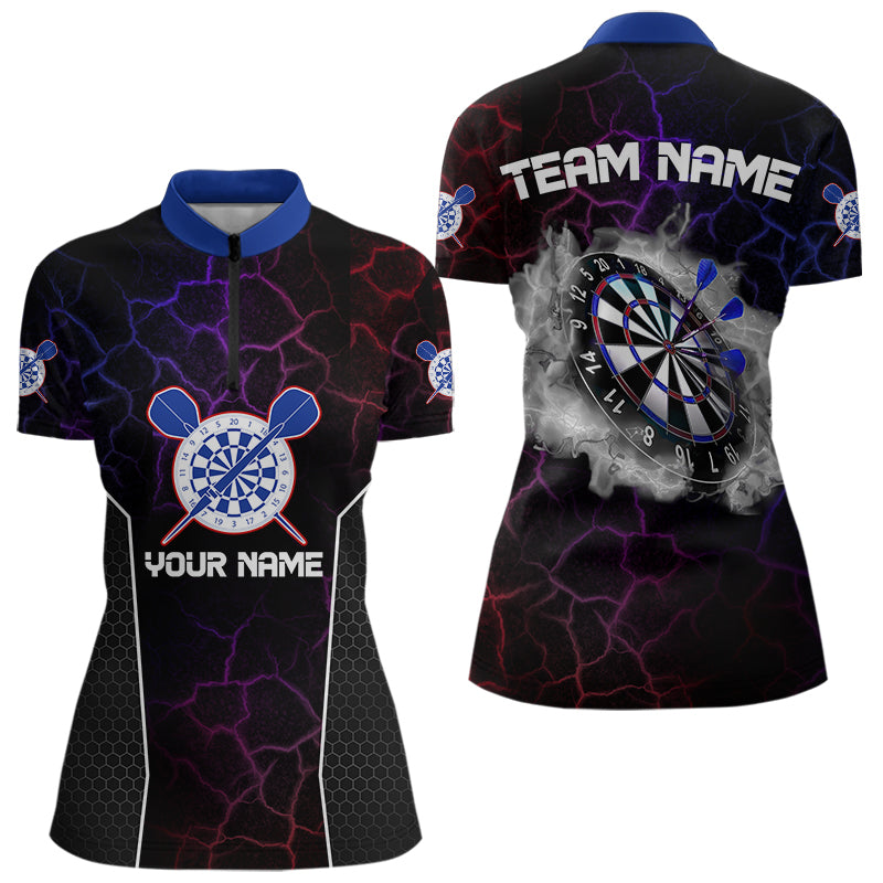 Mehrfarbiges Donner-Blitz-Rauch-Dartboard, Dartshirts für Damen, Darttrikots NYN0074