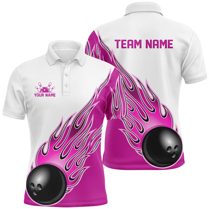 Personalisierte Flammen-Bowlinghemden für Herren und Damen, Bowlingkugel, individuelles Bowlingteam-Hemd IPHW5000