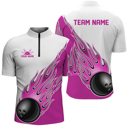 Personalisierte Flammen-Bowlinghemden für Herren und Damen, Bowlingkugel, individuelles Bowlingteam-Hemd IPHW5000
