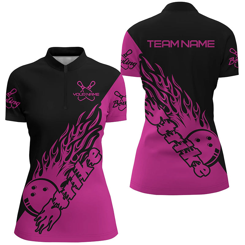 Individuelle Bowlinghemden für Damen, Bowlingteam-Hemden, Bowling Strike | Pink IPHW5172