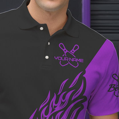 Individuelle Bowlinghemden für Herren, Bowlingteam-Hemden, Bowling Strike | Lila IPHW5174