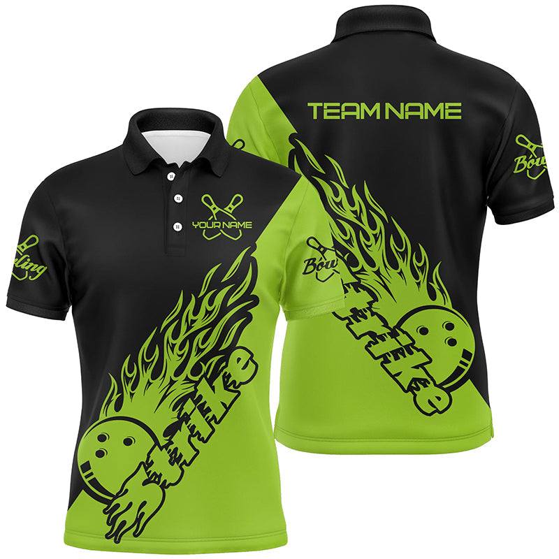 Individuelle Bowlinghemden für Herren, Bowlingteam-Hemden, Bowling Strike | Grün IPHW5175