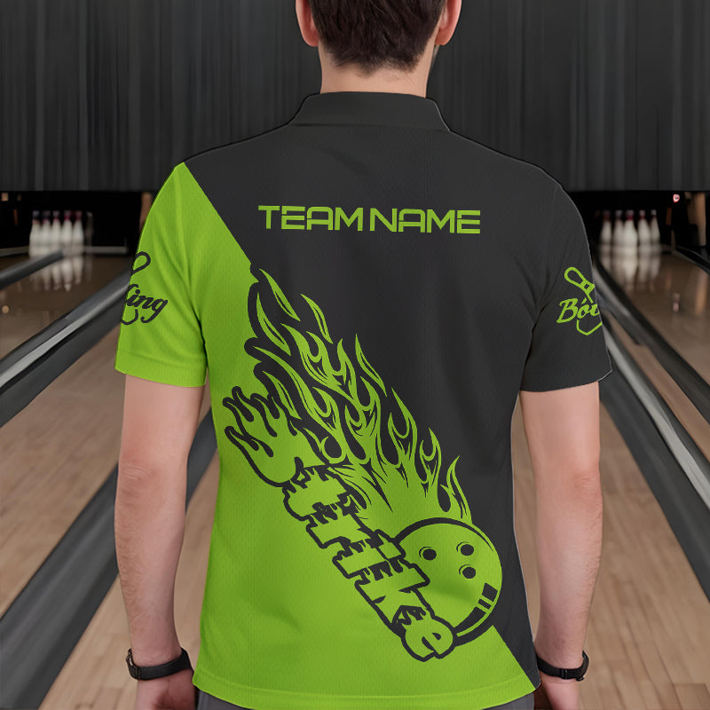 Individuelle Bowlinghemden für Herren, Bowlingteam-Hemden, Bowling Strike | Grün IPHW5175
