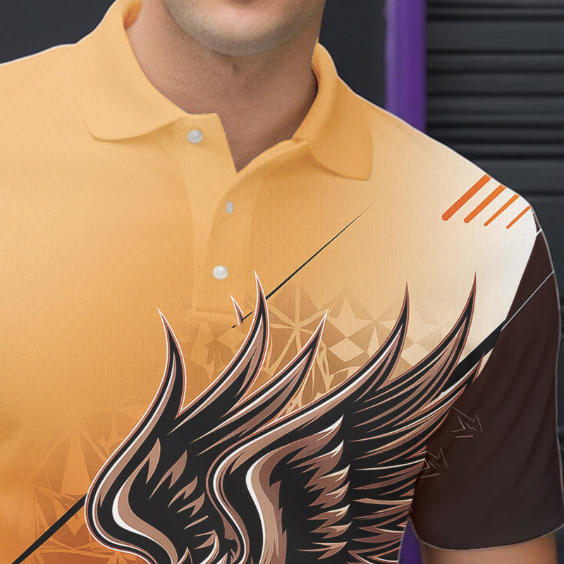 Personalisierte Tribal-Adler Bowling Herren-Poloshirts, Adler-Bowling-Team Bowling-Liga-Shirt IPHW8806