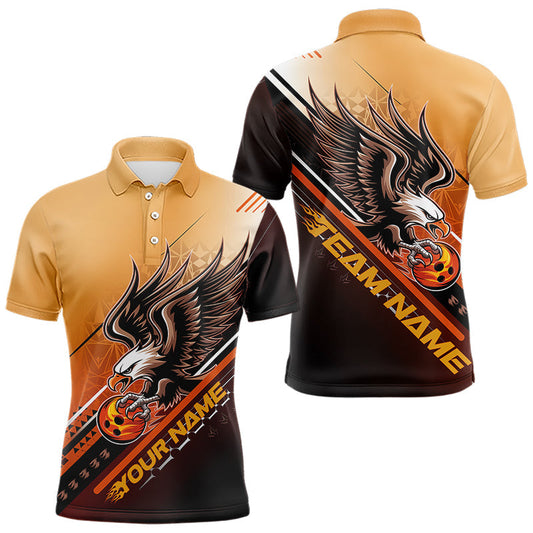 Personalisierte Tribal-Adler Bowling Herren-Poloshirts, Adler-Bowling-Team Bowling-Liga-Shirt IPHW8806