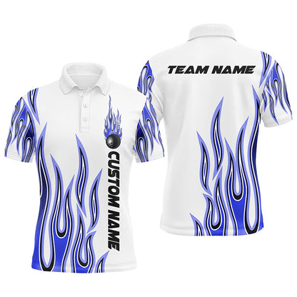 Personalisierte Flammen-Bowlinghemden für Herren und Damen, Bowlingkugel, individuelles Bowlingteam-Hemd IPHW4981