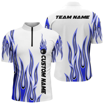 Personalisierte Flammen-Bowlinghemden für Herren und Damen, Bowlingkugel, individuelles Bowlingteam-Hemd IPHW4981