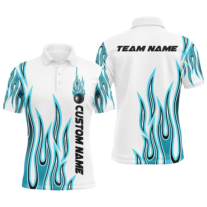 Personalisierte Flammen-Bowlinghemden für Herren und Damen, Bowlingkugel, individuelles Bowlingteam-Hemd IPHW4982