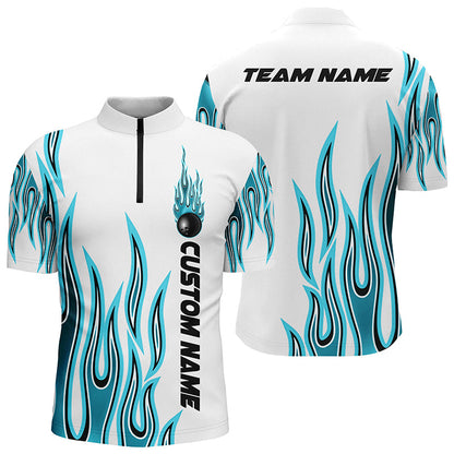 Personalisierte Flammen-Bowlinghemden für Herren und Damen, Bowlingkugel, individuelles Bowlingteam-Hemd IPHW4982
