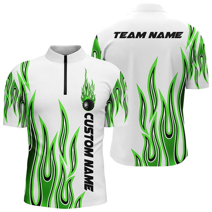 Personalisierte Flammen-Bowlinghemden für Herren und Damen, Bowlingkugel, individuelles Bowlingteam-Hemd IPHW4983