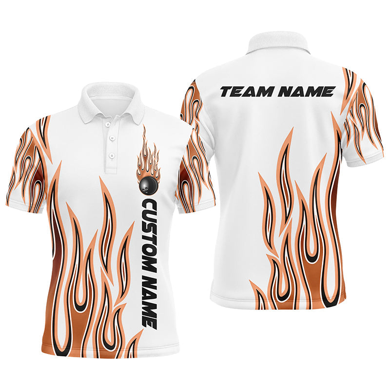 Personalisierte Flammen-Bowlinghemden für Herren und Damen, Bowlingkugel, individuelles Bowlingteam-Hemd IPHW4984
