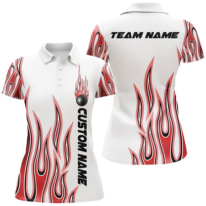 Personalisierte Flammen-Bowlinghemden für Damen, Bowlingkugel, individuelles Bowlingteam-Hemd IPHW4987