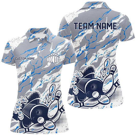 Personalisierte Bowlingteam-Trikots mit Name und Teamname, Bowling-Polohemd für Damen IPHW5344