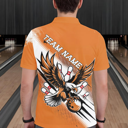 Individuelle Orange Adler Bowling-Trikots, Adler Bowling Herren-Poloshirts Team-Uniform Bowlers Outfit IPHW8787