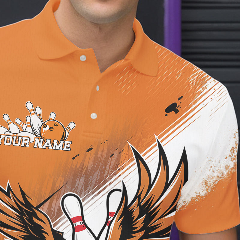 Individuelle Orange Adler Bowling-Trikots, Adler Bowling Herren-Poloshirts Team-Uniform Bowlers Outfit IPHW8787