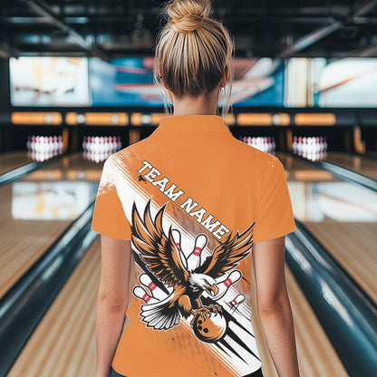 Individuelle Orange Adler Bowling-Trikots, Adler Bowling Damen-Poloshirts Team-Bowlers-Uniform IPHW8787