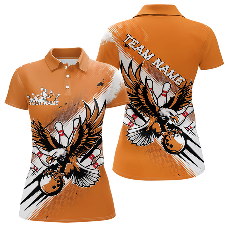 Individuelle Orange Adler Bowling-Trikots, Adler Bowling Damen-Poloshirts Team-Bowlers-Uniform IPHW8787