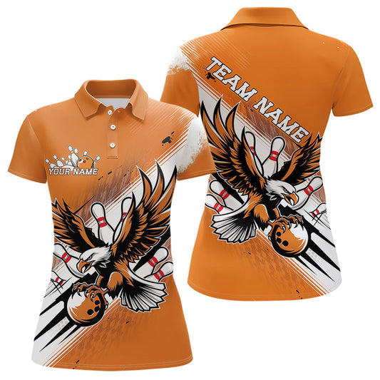 Individuelle Orange Adler Bowling-Trikots, Adler Bowling Damen-Poloshirts Team-Bowlers-Uniform IPHW8787