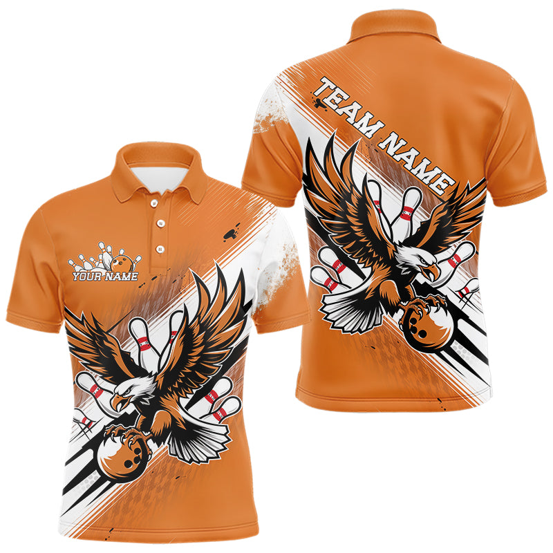 Individuelle Orange Adler Bowling-Trikots, Adler Bowling Herren-Poloshirts Team-Uniform Bowlers Outfit IPHW8787