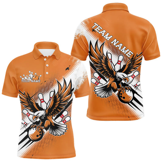 Individuelle Orange Adler Bowling-Trikots, Adler Bowling Herren-Poloshirts Team-Uniform Bowlers Outfit IPHW8787