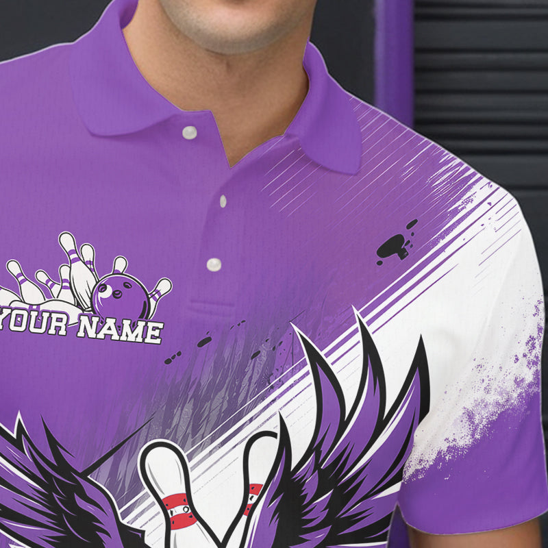 Individuelle Lila Adler Bowling-Trikots, Adler Bowling Herren-Poloshirts Team-Uniform Bowlers Outfit IPHW8788